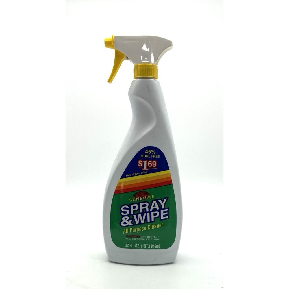 Vintage SUNSHINE Spray & Wipe All Purpose Cleaner 32 OZ Full TV Prop 80s NEW